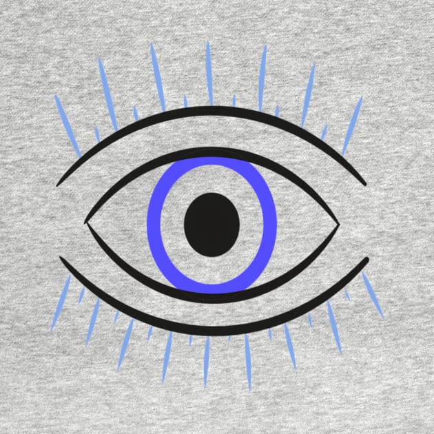 blue evil eye minimalistic art by minimalist studio